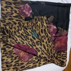 Lauren Ralph Lauren Large Fall Roses Silk Scarf